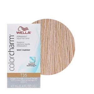 Wella Hair Color Charm Regal Beige is extra mild toner liquid creme haircolor. Gentle to hair and scalp. Tones Pre-Lightened Hair Evenly. Natural Blonde Shades. High-Fashion Blonde Shades.