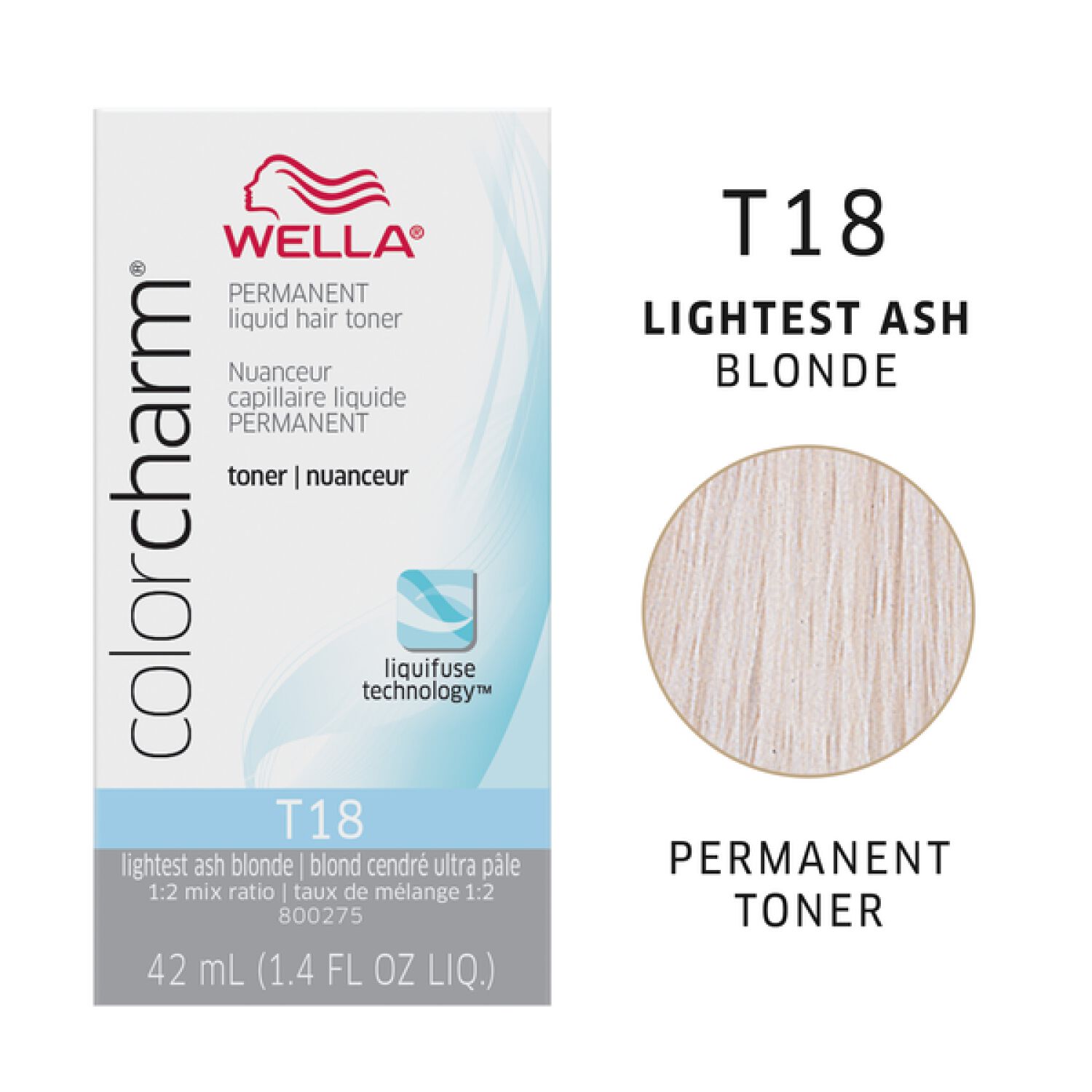 Wella Color Charm T18 Lightest Ash Blonde Hair Dye with Developer
