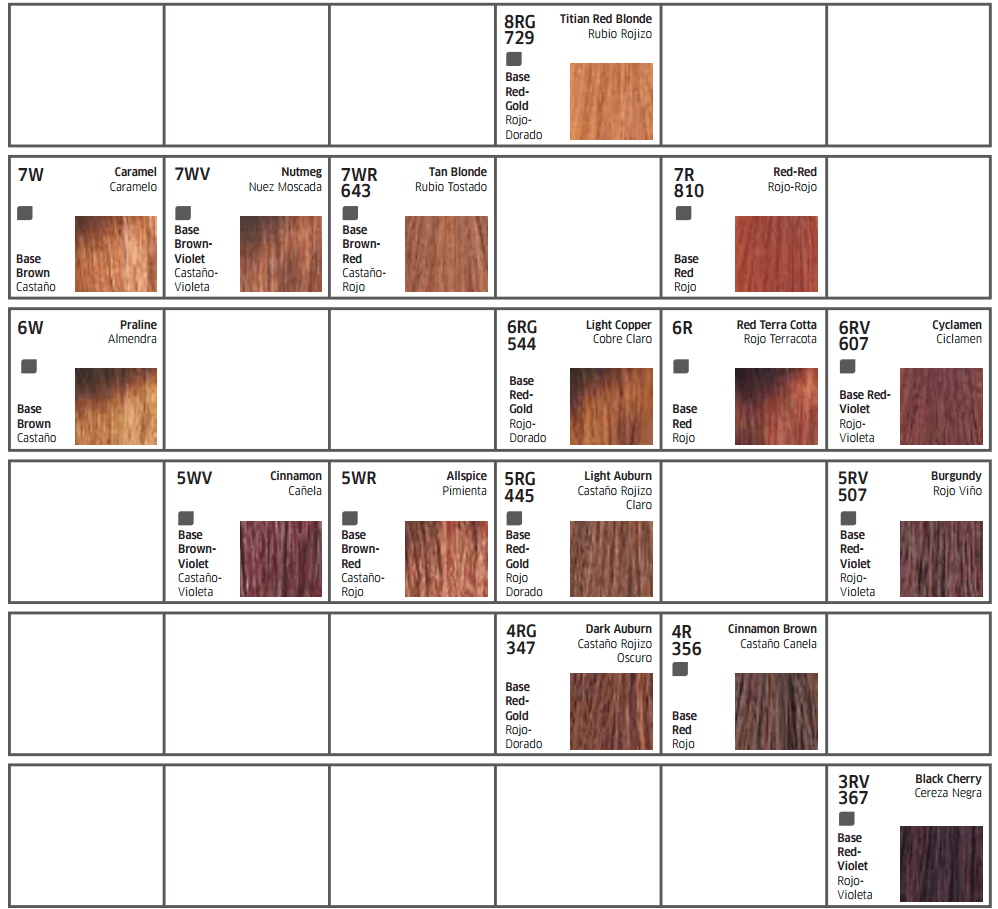 Wella Color Charm Gel Hair Chart Reviews Of Chart