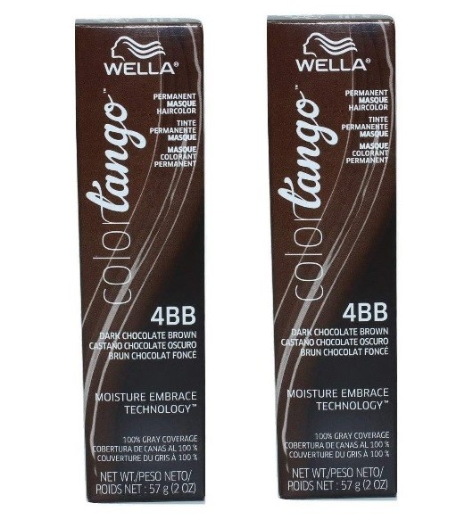Image of Wella Color Tango 4BB Dark Chocolate Brown Permanent Masque Haircolor - 4BB Dark Chocolate Brown 2pks