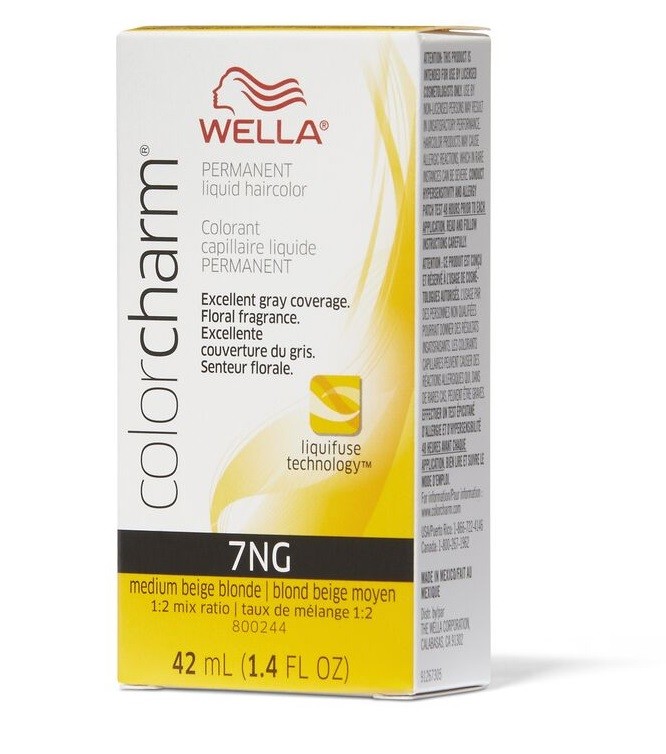 Image of Wella Color Charm 7NG Medium Beige Blonde Permanent Liquid Hair Colour - 7NG Medium Beige Blonde