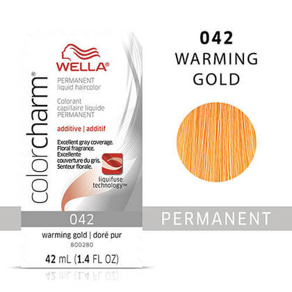 Image of Wella Color Charm 042 Warming Gold Permanent Liquid Hair Colour - Warming Gold, 2 Hair Colours