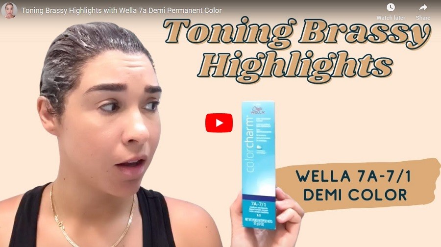 Toning Brassy Highlights with Wella 7A Demi-Permanent Colour