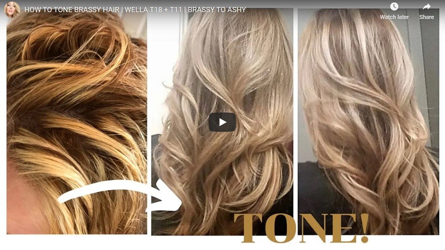 How To Tone Brassy Hair to Ashy With Wella T18 And T11