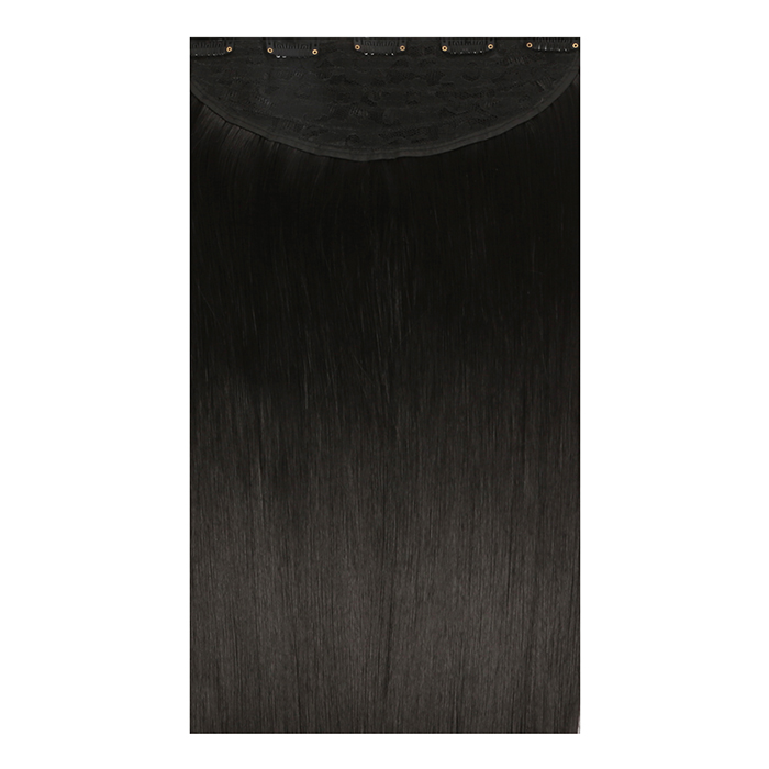 Natural Black Synthetic Clip In Hair Extensions