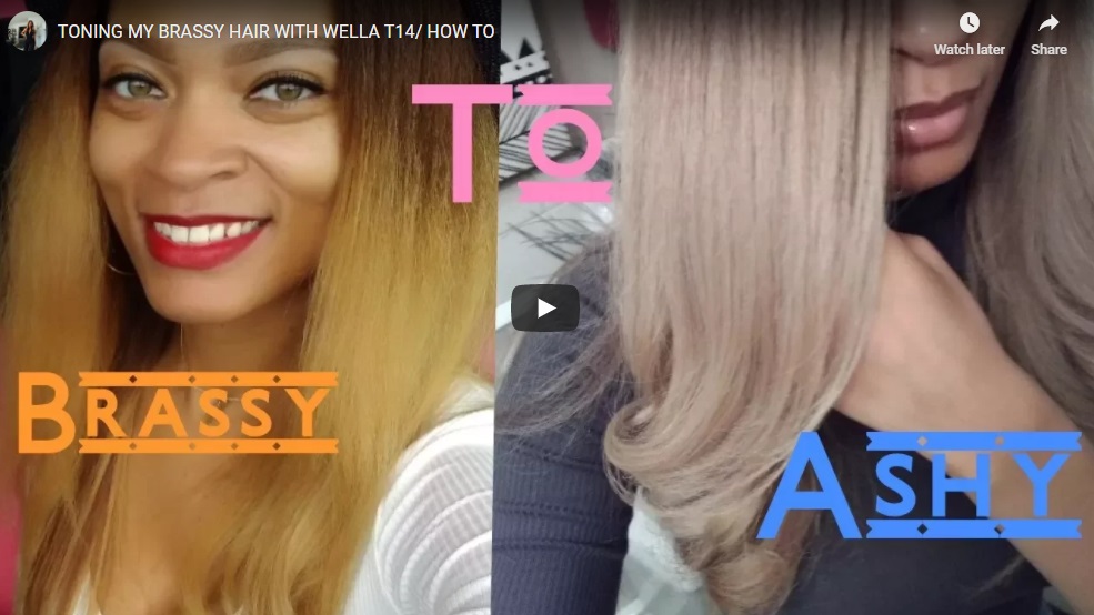 How To Tone Brassy Hair With Wella T14 And 050