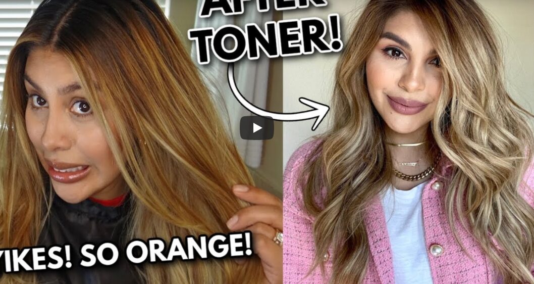 How To Tone Orange Hair Using Wella Demi 7WG Medium Sandy Gold