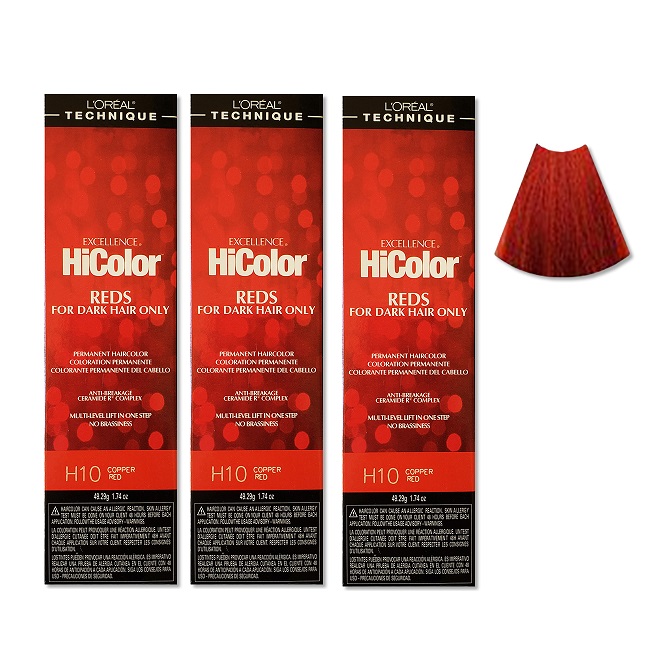 L'Oreal HiColor H11 Intense Red - H10 Copper Red x3