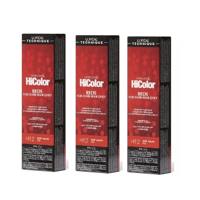 L'Oreal HiColor H11 Intense Red - H12 Deep Auburn Red x3
