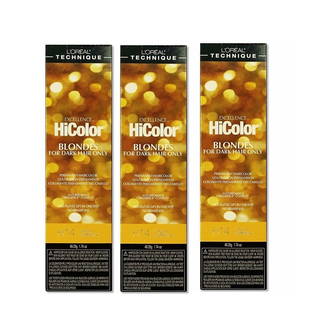 L'Oreal HiColor H14 Vanilla Champagne BLONDES For Dark Hair Only - H14 - (3pks)