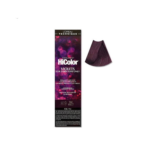 Image of L'Oreal HiColor Violets For Dark Hair Only H18 Deep Violet - H19 True Violet