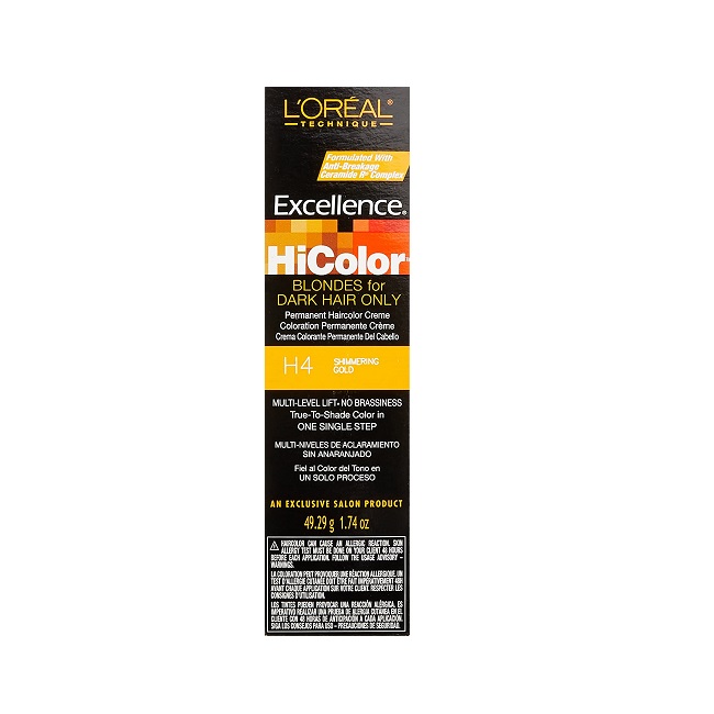 L'Oreal HiColor BLONDES For Dark Hair Only H4 Shimmering Gold - H4 Shimmering Gold