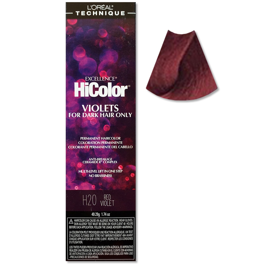L’Oreal Excellence HiColor Violets for Dark Hair Only H20 RED VIOLET hair colour