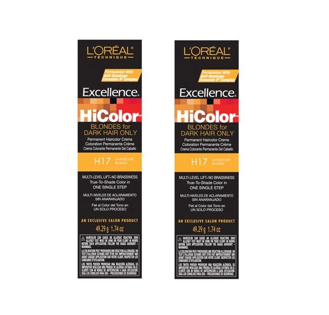 L'Oreal HiColor H17 Sandstone Blonde BLONDES For Dark Hair Only - H17 Sandstone Blonde x2