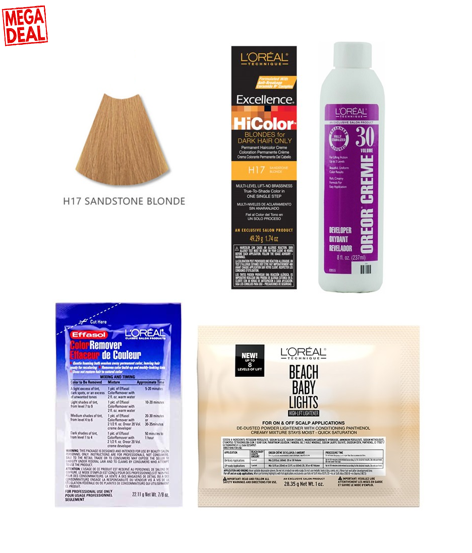 L'Oreal HiColor H17 Sandstone Blonde BLONDES For Dark Hair Only - MEGA DEAL (Discounted)