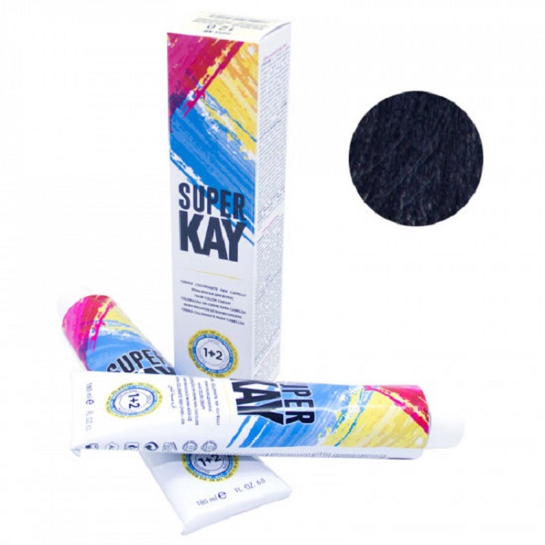 Super Kay 1.00 Black Permanent Hair Color Cream
