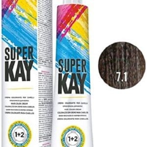 Super Kay 7.1 Ash Blond Permanent Hair Color Cream