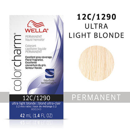 Image of Wella Color Charm 12C Ultra Light Blonde Permanent Hair Colour - Ultra Light Blonde, 2 Hair Colours, 6%/20 Volume Developer (32oz)