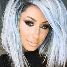 Platinum blue hair colour