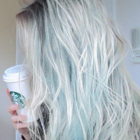 Platinum blue hair colour