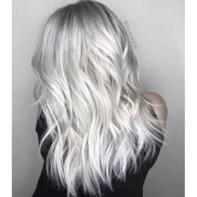 Bright platinum hair colour