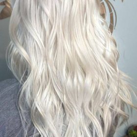 Bright platinum hair colour
