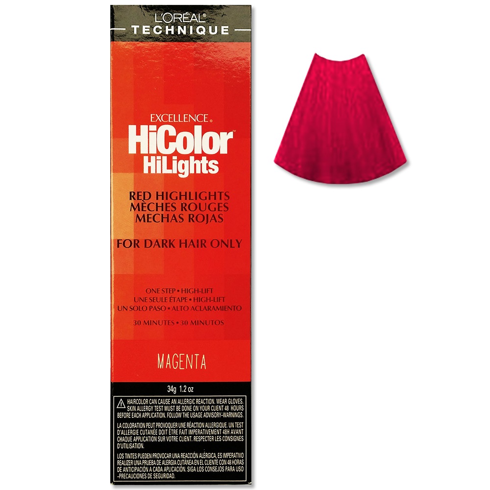 Image of L'Oreal HiColor Permanent Hair Colour For Dark Hair Only - Magenta, 2 Hair Colours, No Thanks
