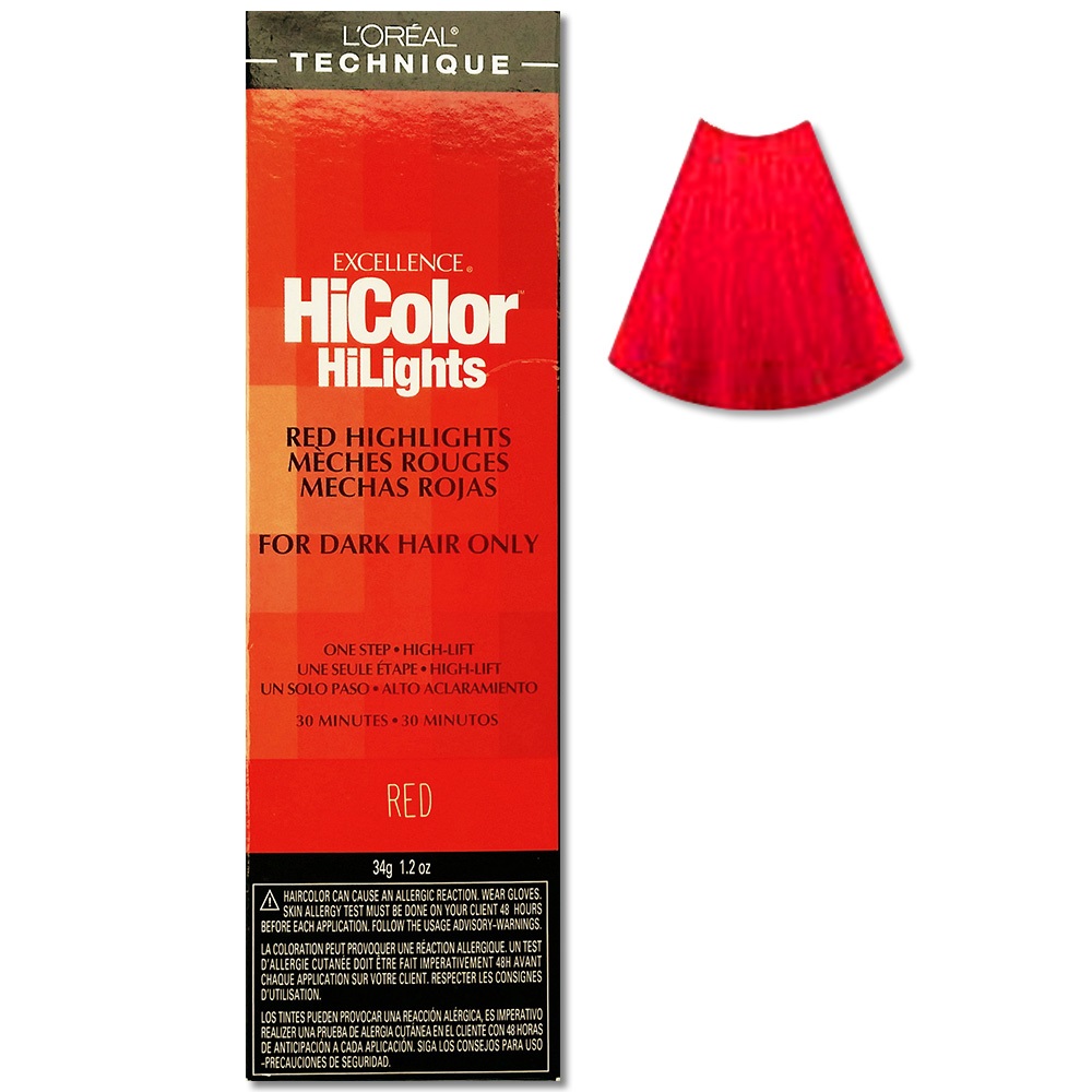 Image of L'Oreal HiColor Permanent Hair Colour For Dark Hair Only - Red, 2 Hair Colours, 12%/40 Volume Devloper (8oz)