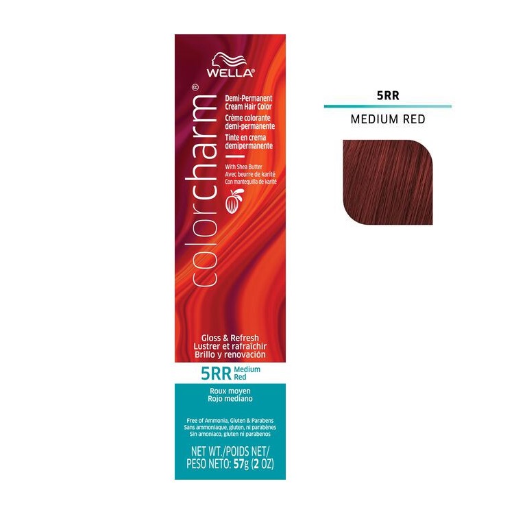 Wella Color Charm 5RR Medium Red Demi-Permanent Cream Hair Dye