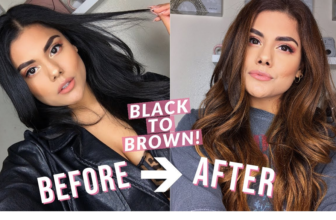 Going from black to brown hair style