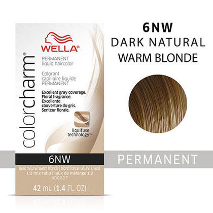 Image of Wella Color Charm Permanent Hair Colour Natural Shades - Dark Natural Warm Blonde, 2 Hair Colours, 6%/20 Volume Developer (3.6oz)