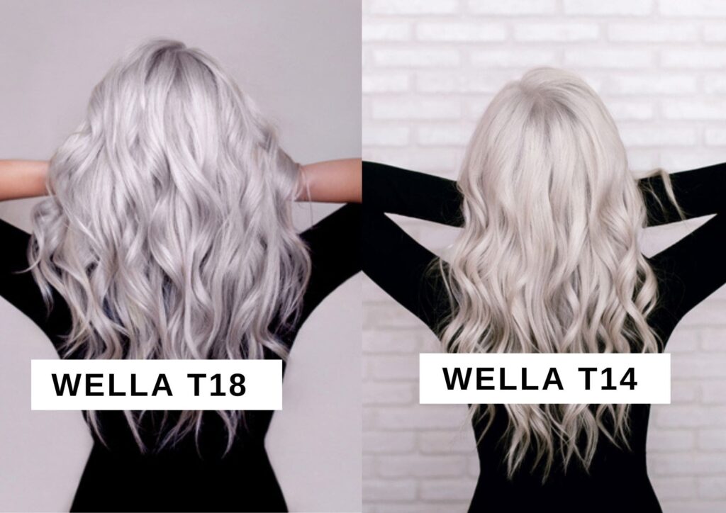 Difference between Wella T14 Pale Ash Blonde and Wella T18 Lightest Ash Blonde