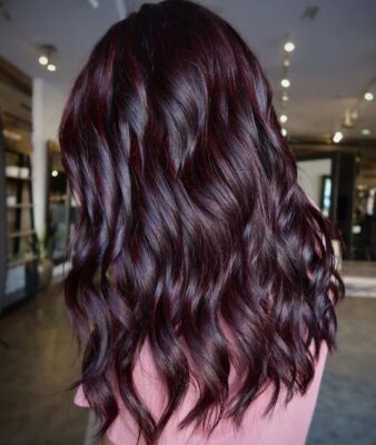 Trending black cherry hairstyle