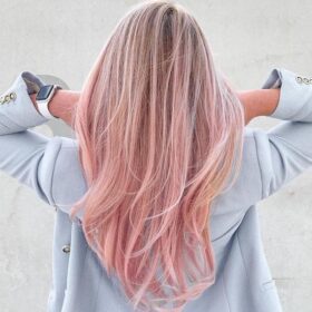 Ombre pastel pink hair